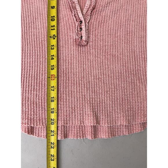 Y2K Free People FP One Colt Waffle Knit Henley S Bohemian Thermal Festival - Picture 12 of 14